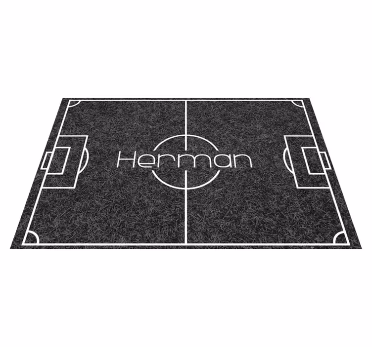 Football pitch with name game rug - TenStickers