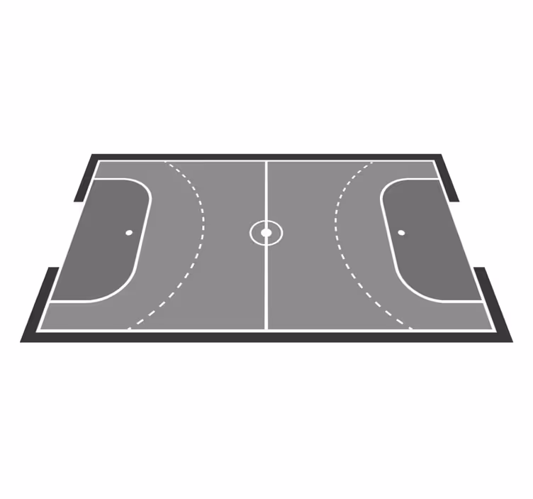 Handball court design game rug - TenStickers