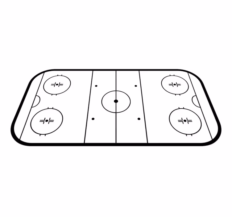 Game rug ice hockey rink design - TenStickers