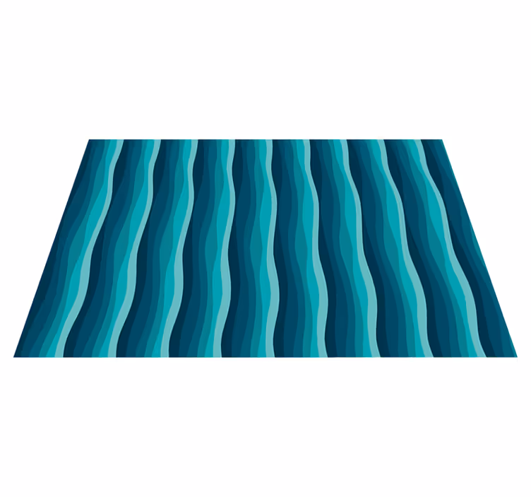 Serene blue waves living room rug - TenStickers