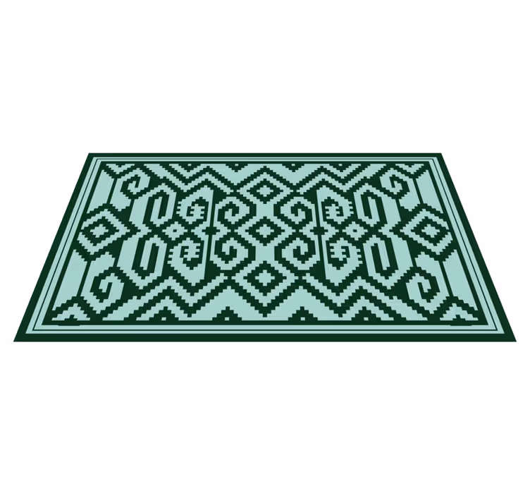 Green Geometric Patterns nordic rug - TenStickers