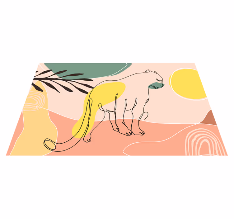 Hand drawn panther animal mat - TenStickers