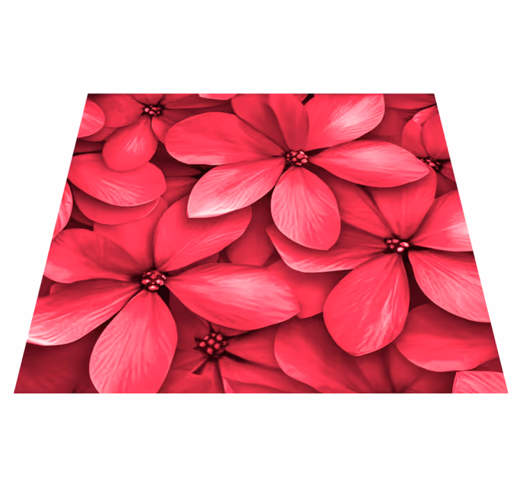 Red Digital Flowers hallway runners - TenStickers