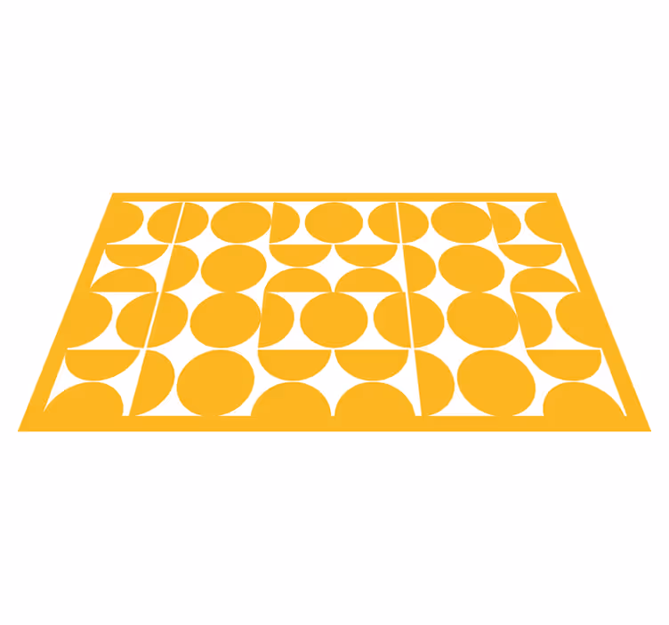 Yellow half circles geometric rugs - TenStickers