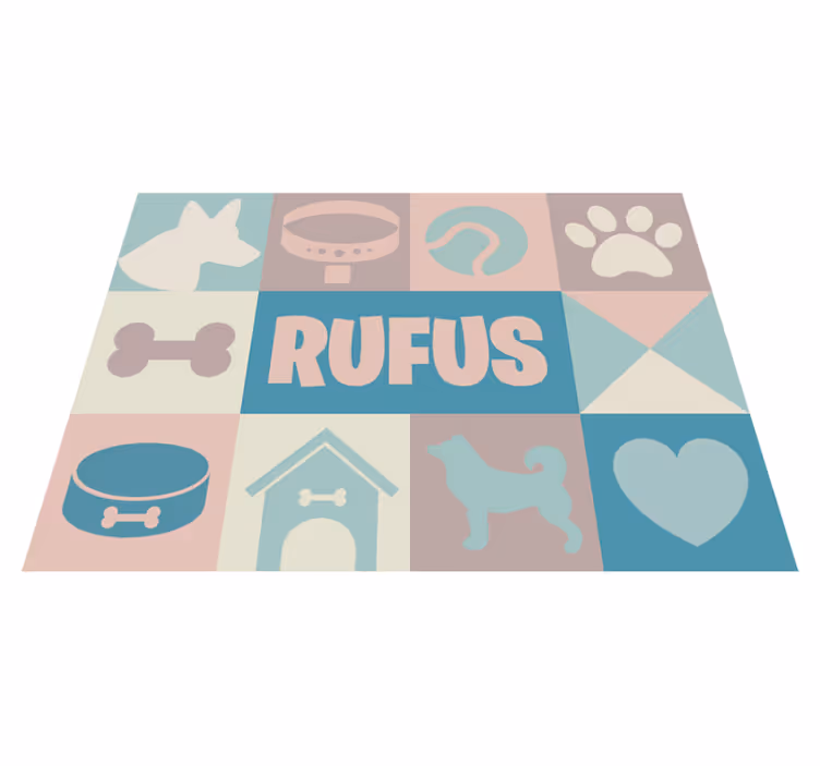 Dogs personalized animal vinyl mat - TenStickers