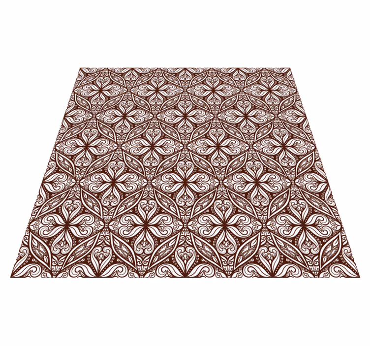 Brown floral pattern vintage rug - TenStickers