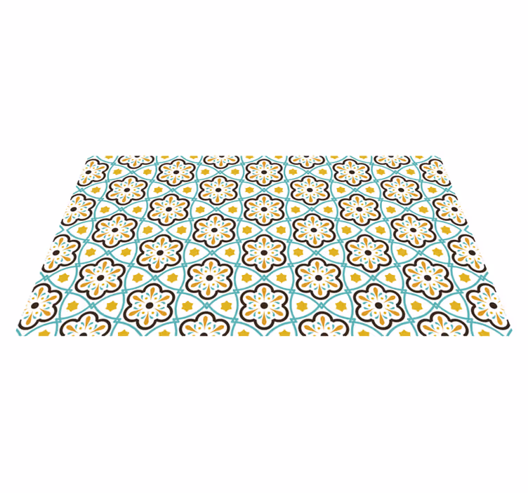 Floral inspired pattern tile carpet - TenStickers