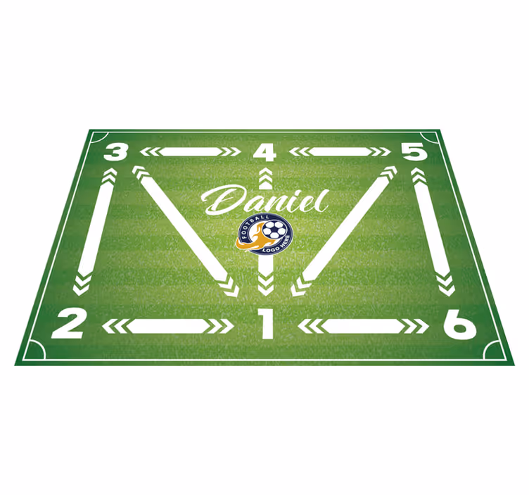 Football training rectangular rug - TenStickers