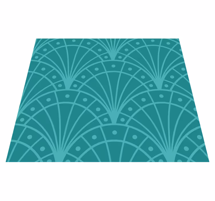Art Deco Style Turquoise Vinyl Rug - TenStickers