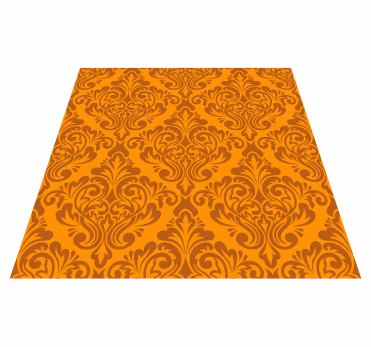 Vintage Damask Burnt Orange Rug - TenStickers