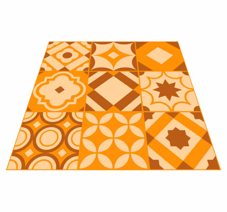 Rustic Tiles Pattern Kitchen Mat - TenStickers