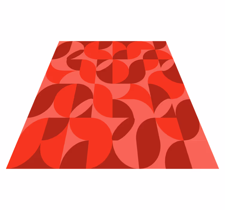 Red retro living room rug - TenStickers