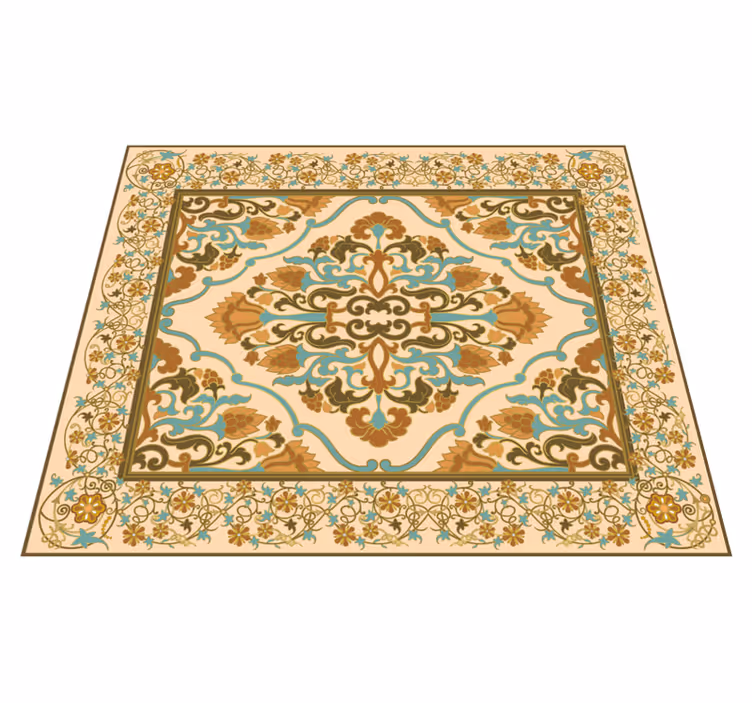 Mandala beige design dining room rug - TenStickers