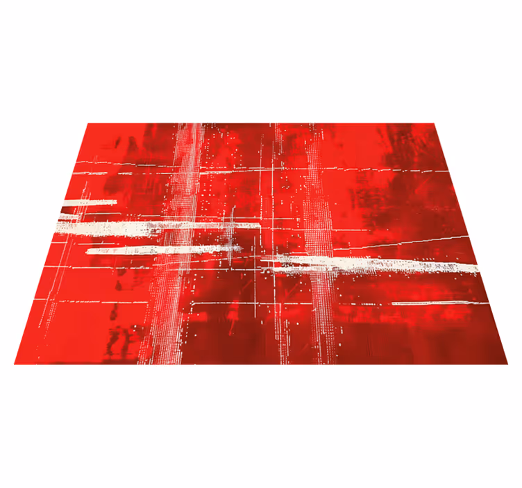 Modern lines pattern red rug - TenStickers