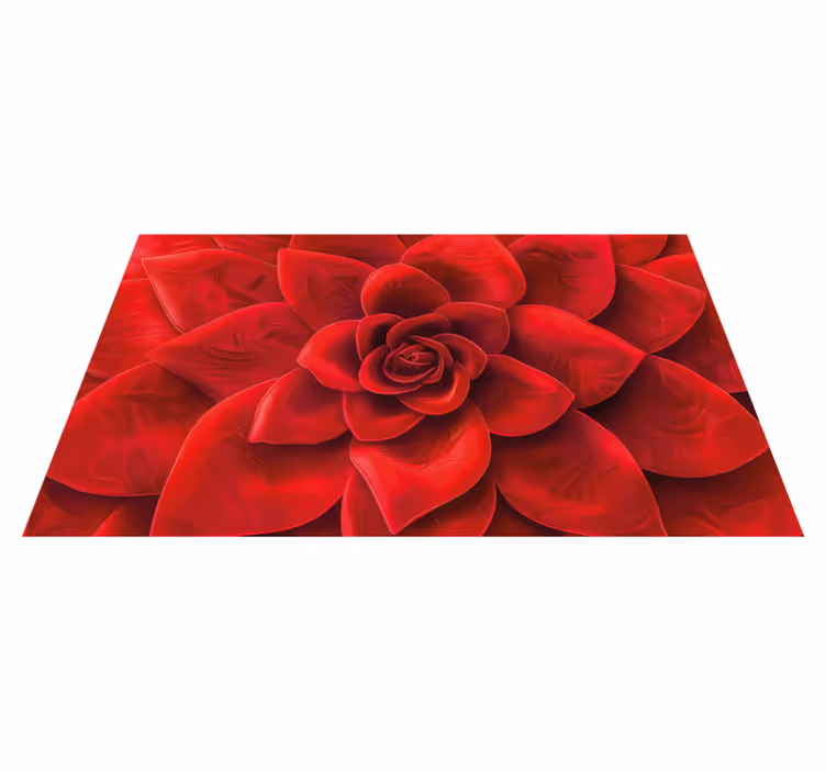 Flower petal design red rug - TenStickers