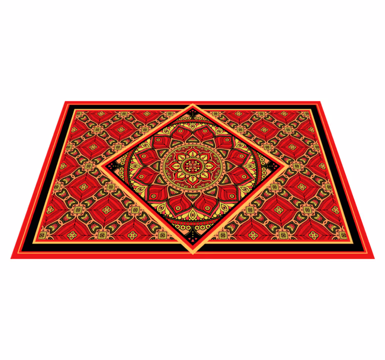 Ornamental classic design red rug - TenStickers