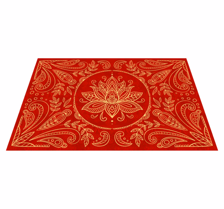 Vintage mandala design red rug - TenStickers