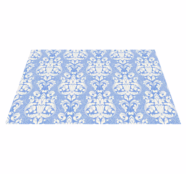 Baroque Blue Pattern tile carpet - TenStickers