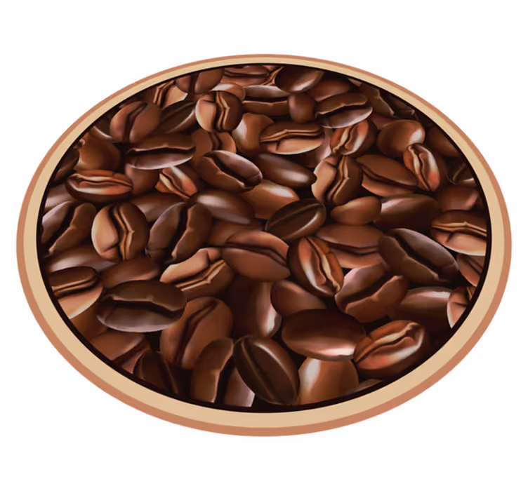 Coffee Beans Circle texture rug - TenStickers