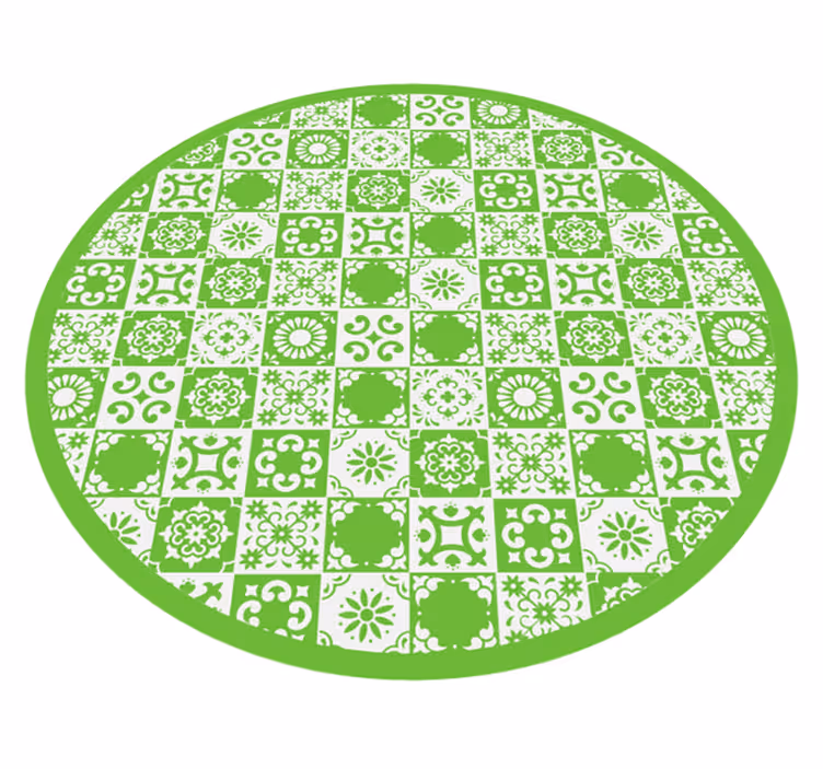 Geometric Mosaic Circle tile carpet - TenStickers