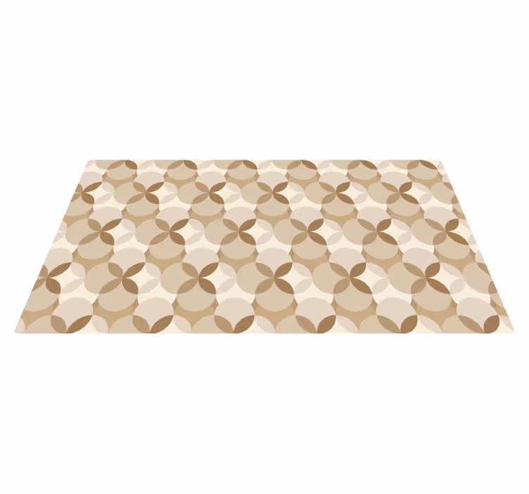 Circles beige design vinyl rug - TenStickers
