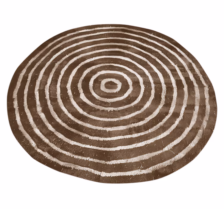 concentric circles beige rug - TenStickers