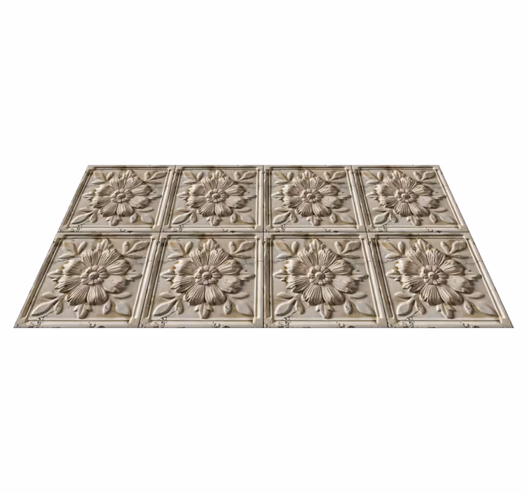 Antic tiles beige vinyl rug - TenStickers
