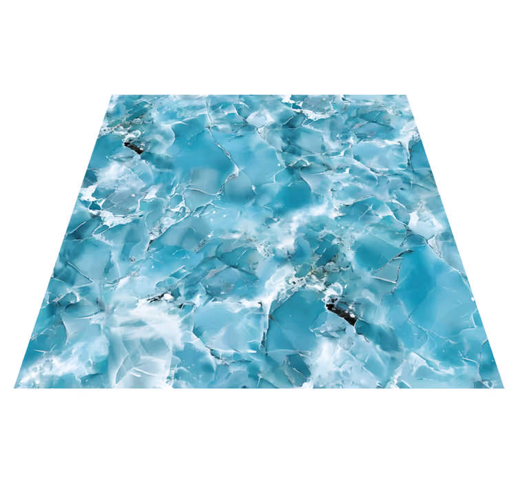 Turquoise blue marble rug - TenStickers