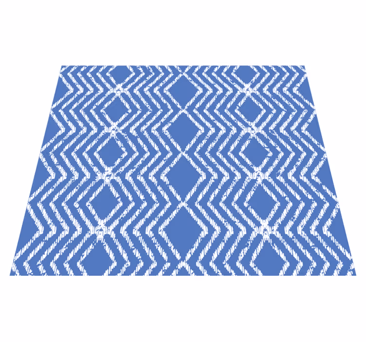 Zig zag pattern blue vinyl rug - TenStickers