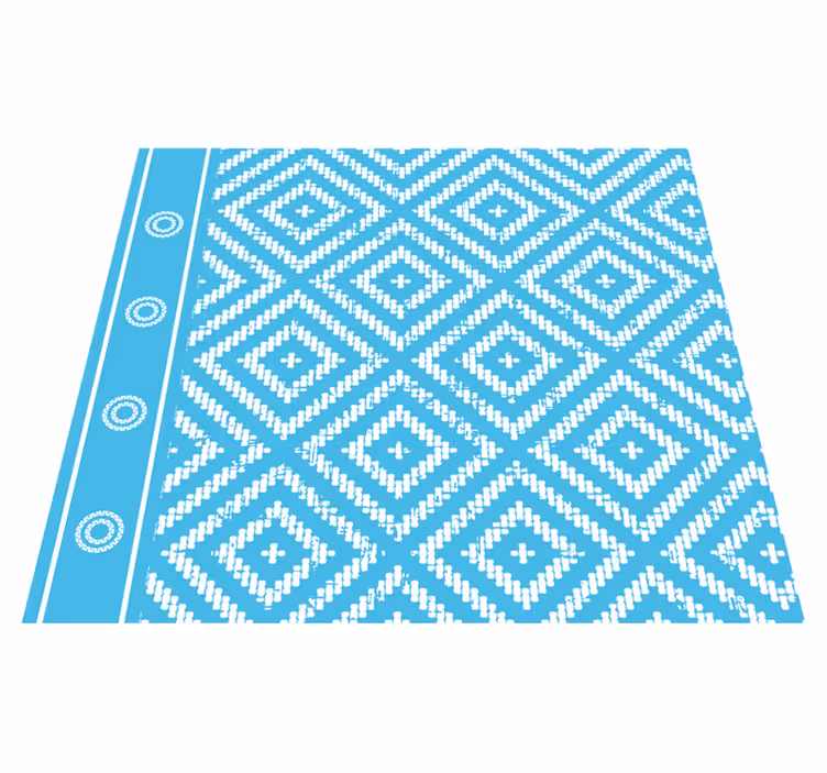 Modern squares pattern blue rug - TenStickers