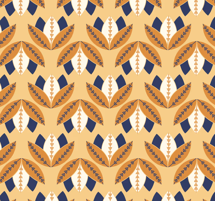 abstract floral pattern ornamental flower wallpaper - TenStickers