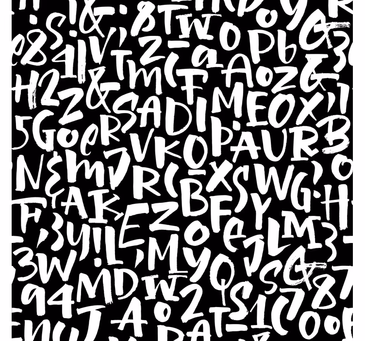 Black and white alphabet wallpaper - TenStickers