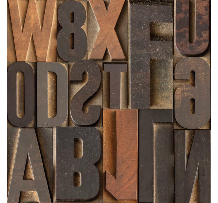 Brown 3D effect alphabet wallpaper - TenStickers
