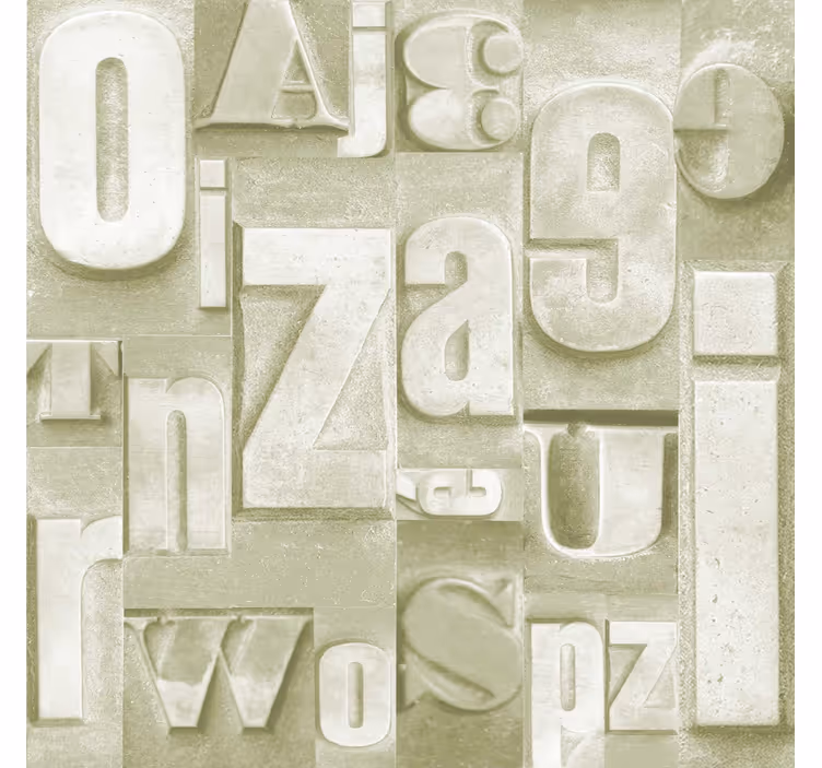 3D industrial style alphabet wallpaper - TenStickers