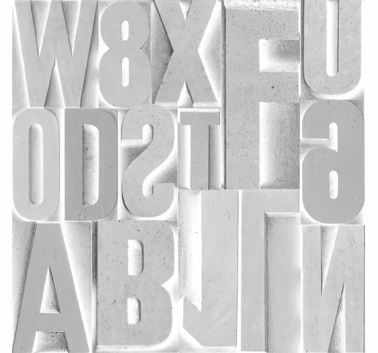 3D grey letters alphabet wallpaper - TenStickers