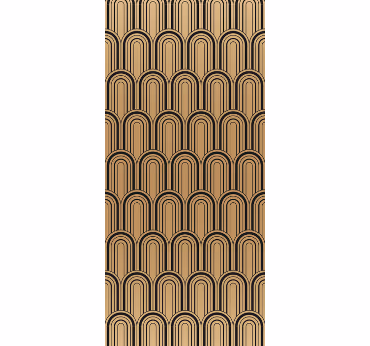 Brown archs pattern design geometric wallpaper - TenStickers