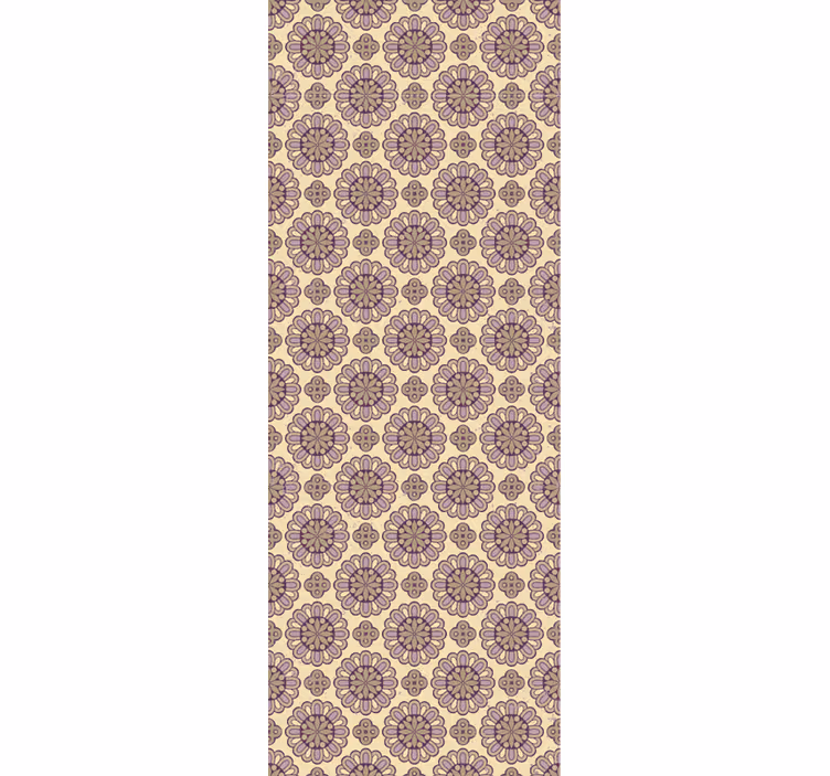 Ornate beige pattern ornamental flower wallpaper - TenStickers