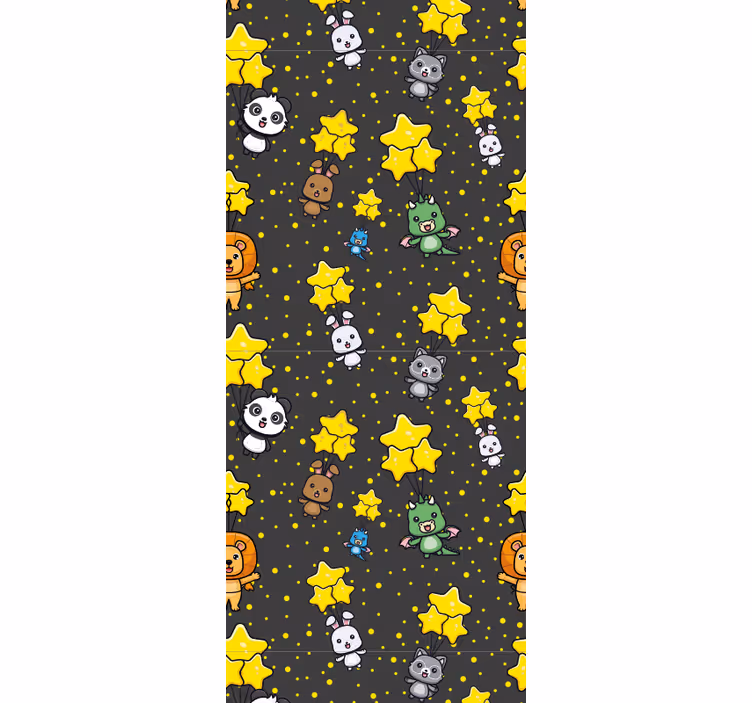 Baby animals and stars nursery wallpaper - TenStickers