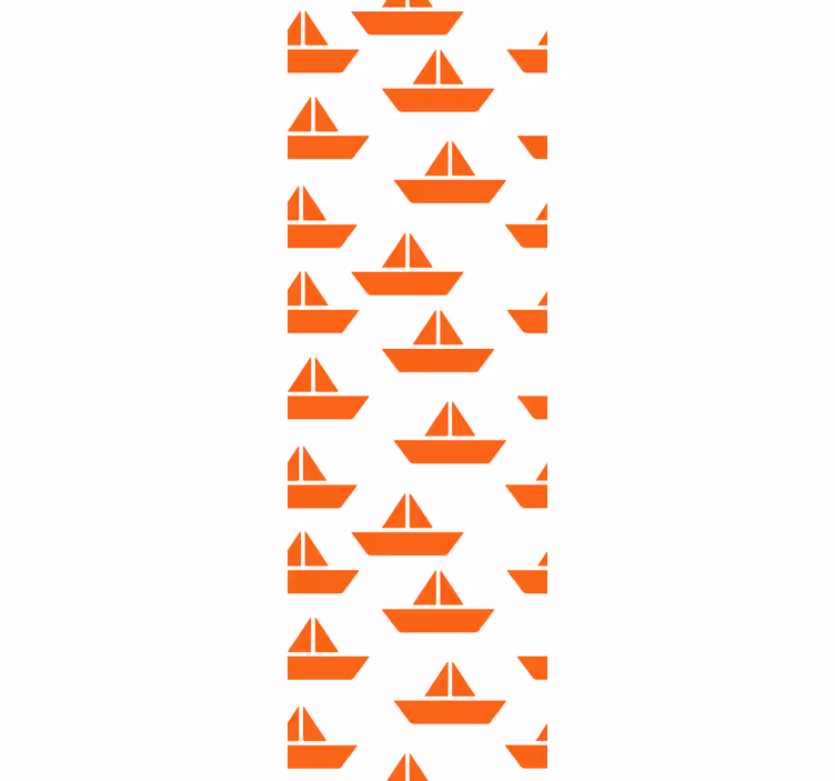Orange sailboat motif Kids wallpaper - TenStickers