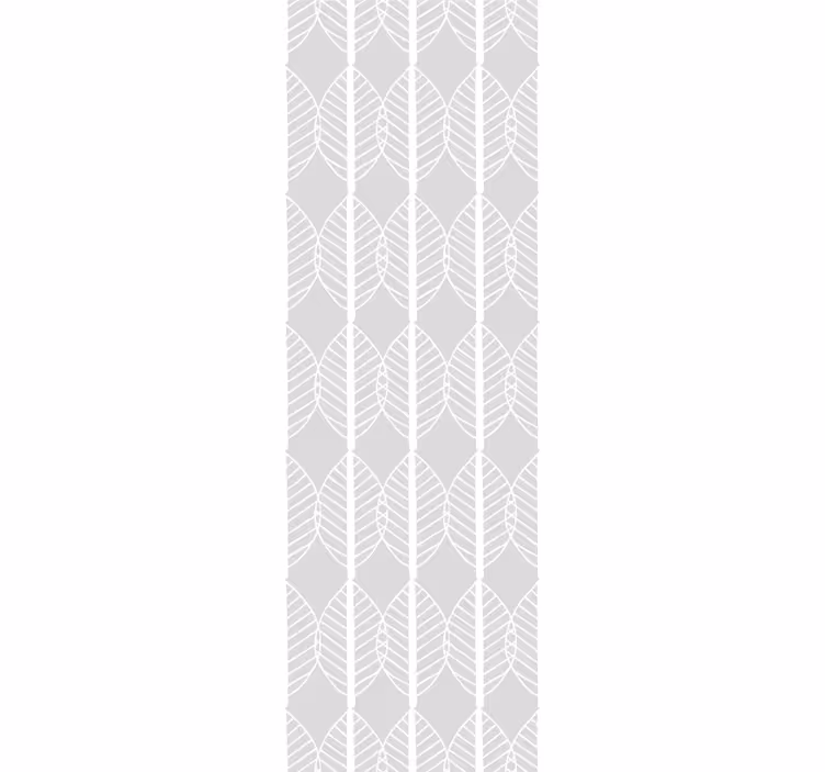 Grey striped motif leaf wallpaper - TenStickers