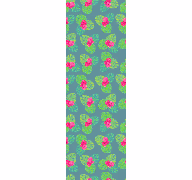 Exotic flowering leaves flower wallpaper - TenStickers
