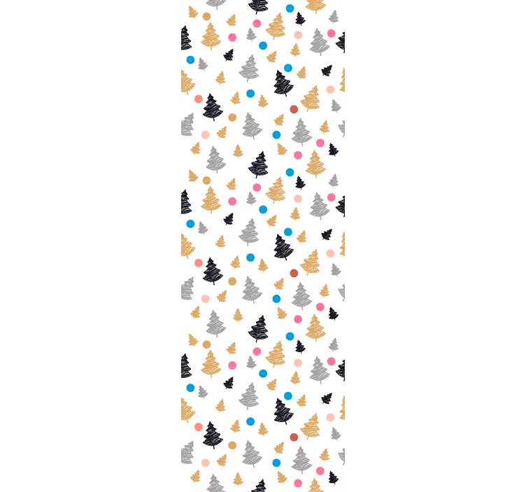 Colorful pine pattern tree wallpaper - TenStickers
