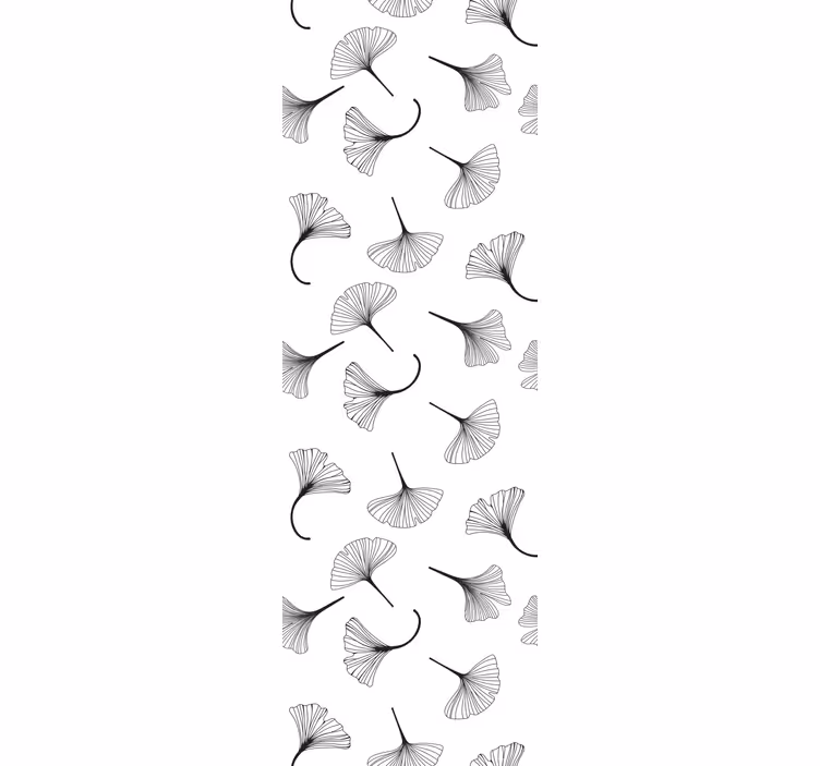 Ginkgo Leaf Motif ornamental flower wallpaper - TenStickers