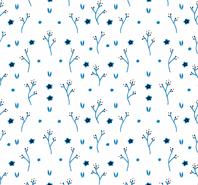 Floral Blue Designs flower wallpaper - TenStickers