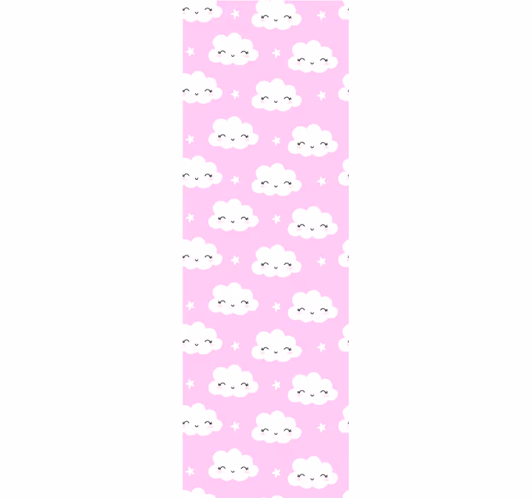 Happy Cloud Faces Kids wallpaper - TenStickers