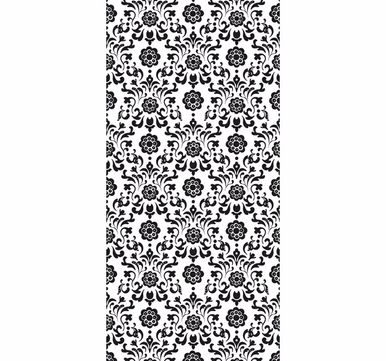 Classic black and white  ornamental flower wallpaper - TenStickers