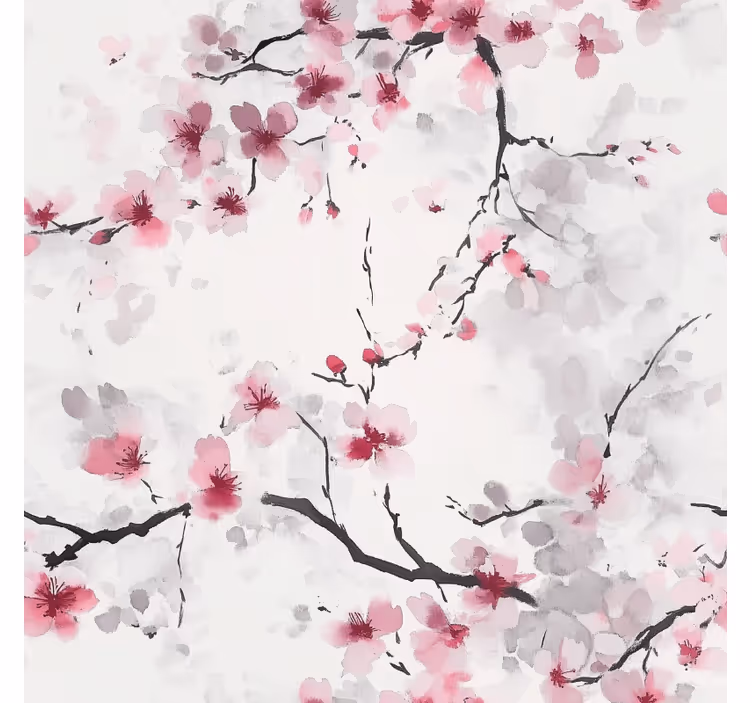 Blush cherry blossom wall covering bathroom wallpaper - TenStickers