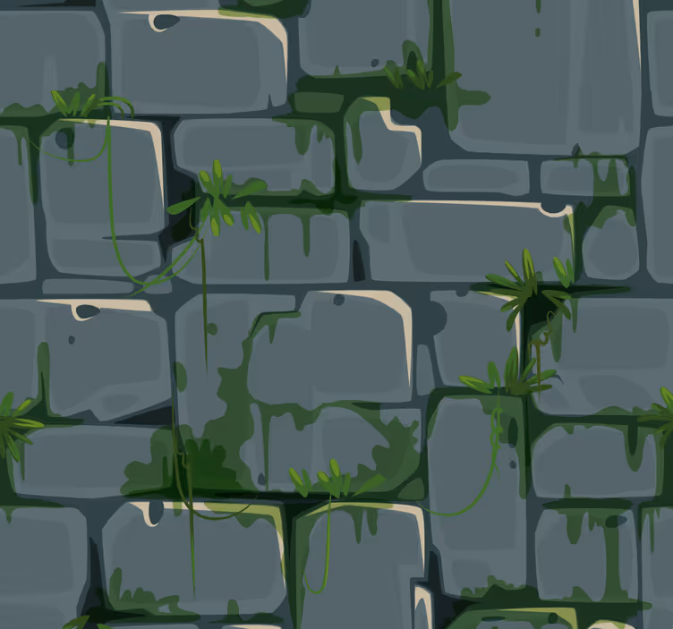 Green Brick Leafy Accent bricks wallpaper designs - TenStickers