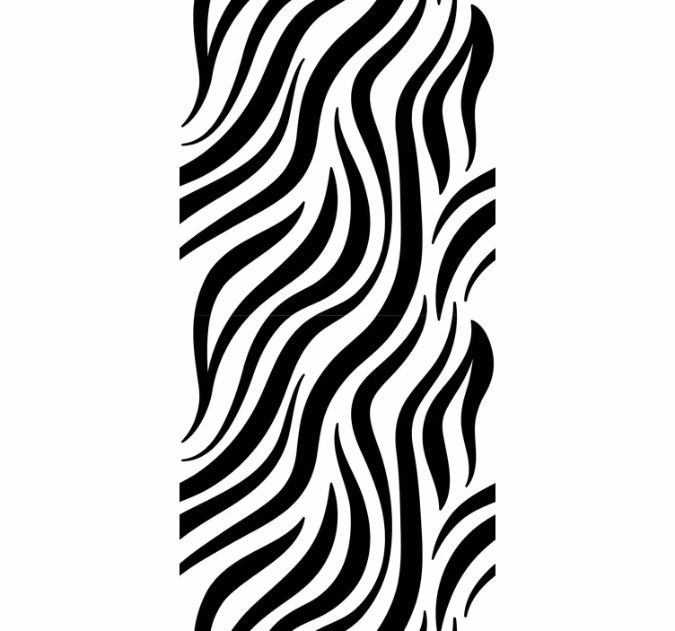 Geometric wallpaper in black and white zebra stripes - TenStickers