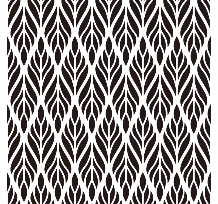 Living room wallpaper graceful black leaves - TenStickers